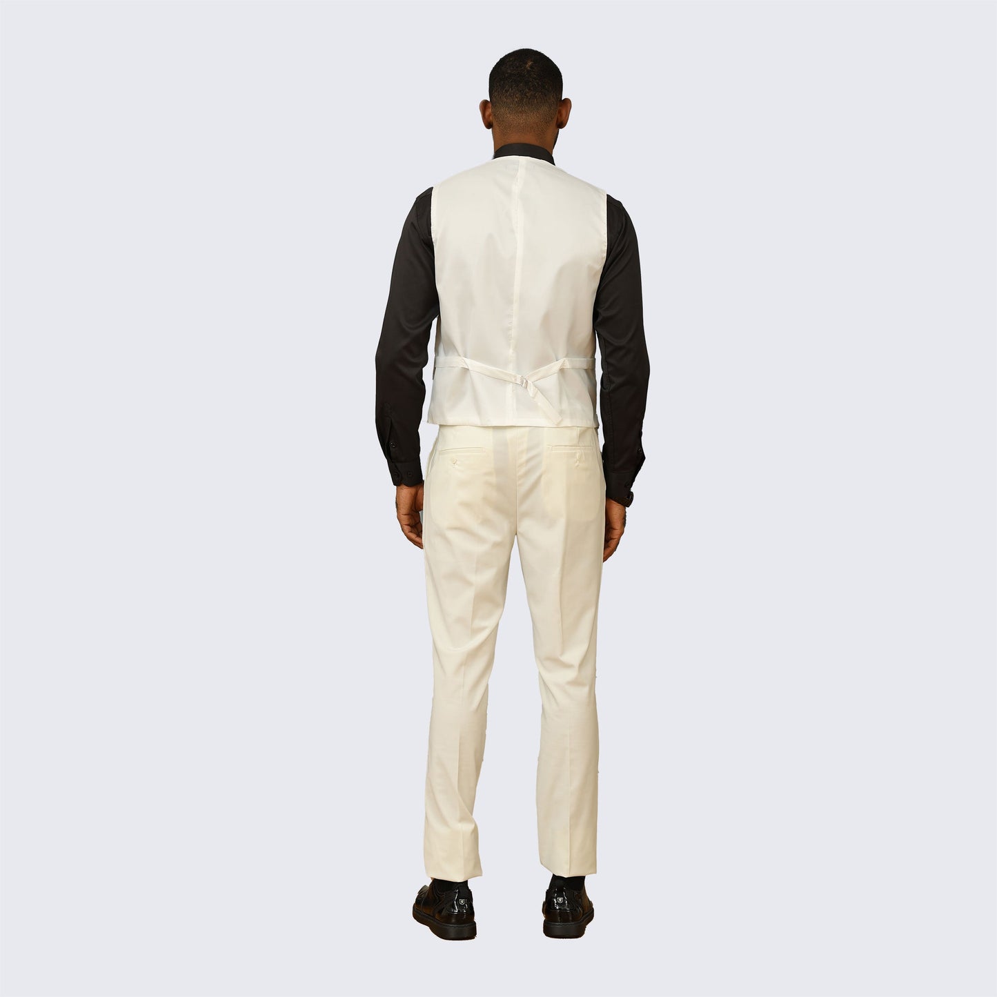 Ivory Skinny Fit 3-Piece Suit with Notch Lapel – Wedding & Prom