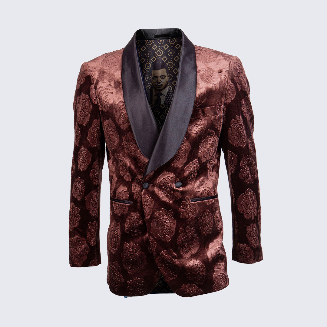Rust Rose Tuxedo Jacket Slim Fit with Shawl Lapel- Wedding - Prom