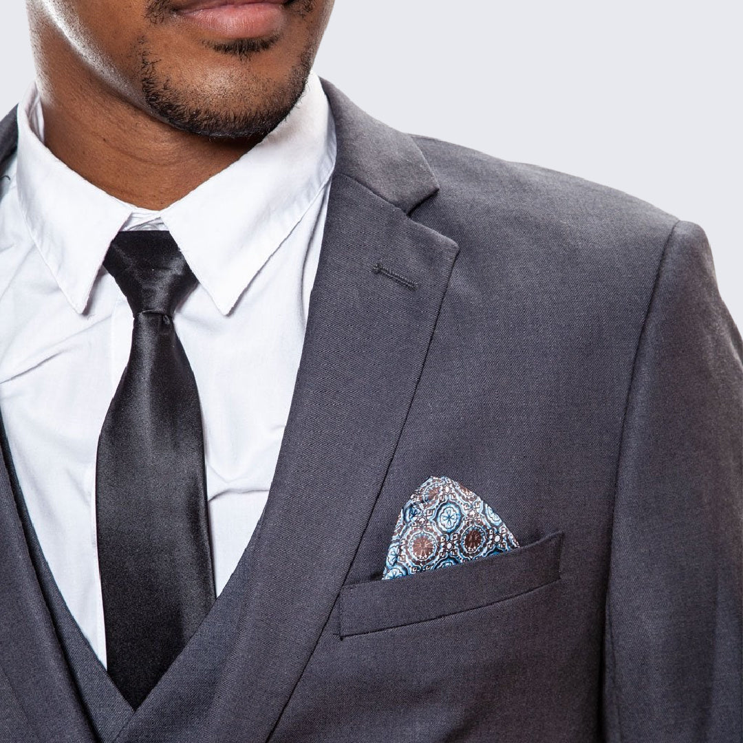 [DISCOUNTED] Charcoal Skinny Fit Suit Three Piece Set - Limited Sizes