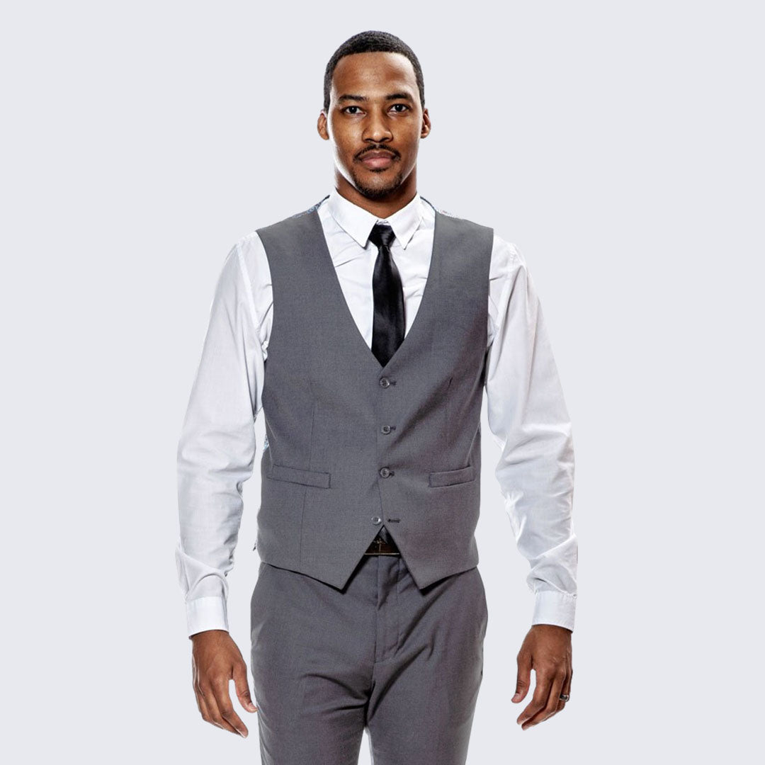 [DISCOUNTED] Grey Skinny Fit Suit Three Piece Set - Limited Sizes