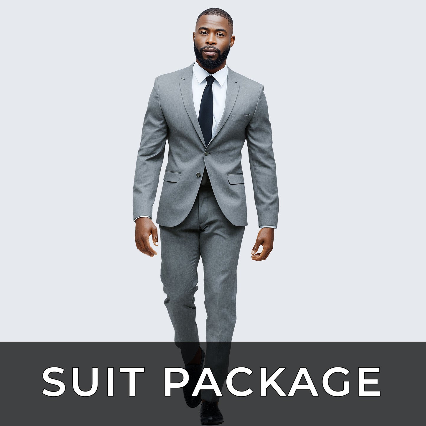 Grey Suit Package – Slim or Classic Fit (Suit, Shirt & Tie)