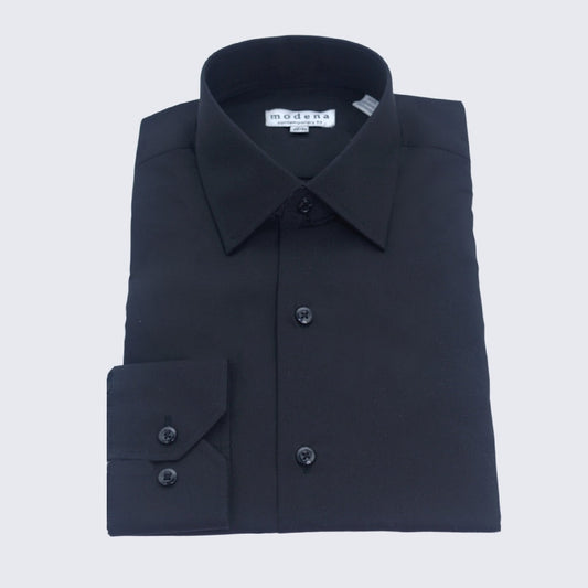Men's Black Contemporary Fit Dress Shirt