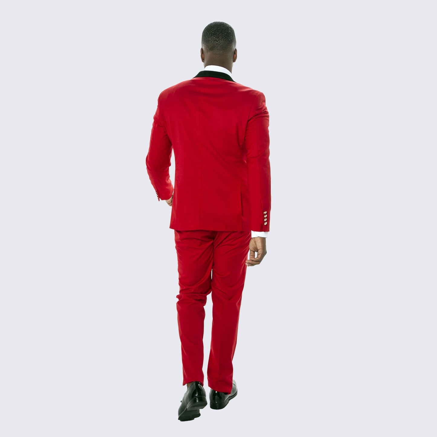 [DISCOUNTED] Red Double Breasted Tuxedo with Velvet Peak Lapel - Limited Sizes