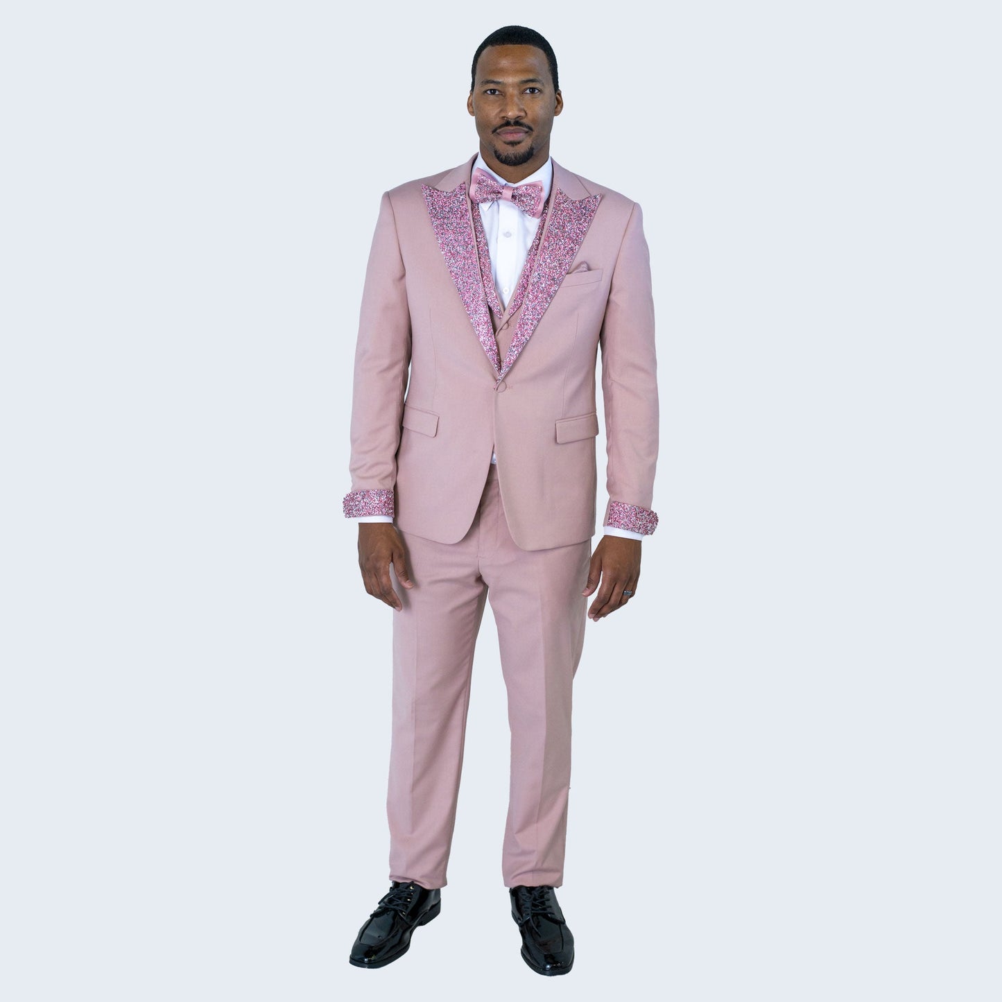 Lavender Peak Lapel Tuxedo with Stones – 4 Piece Set