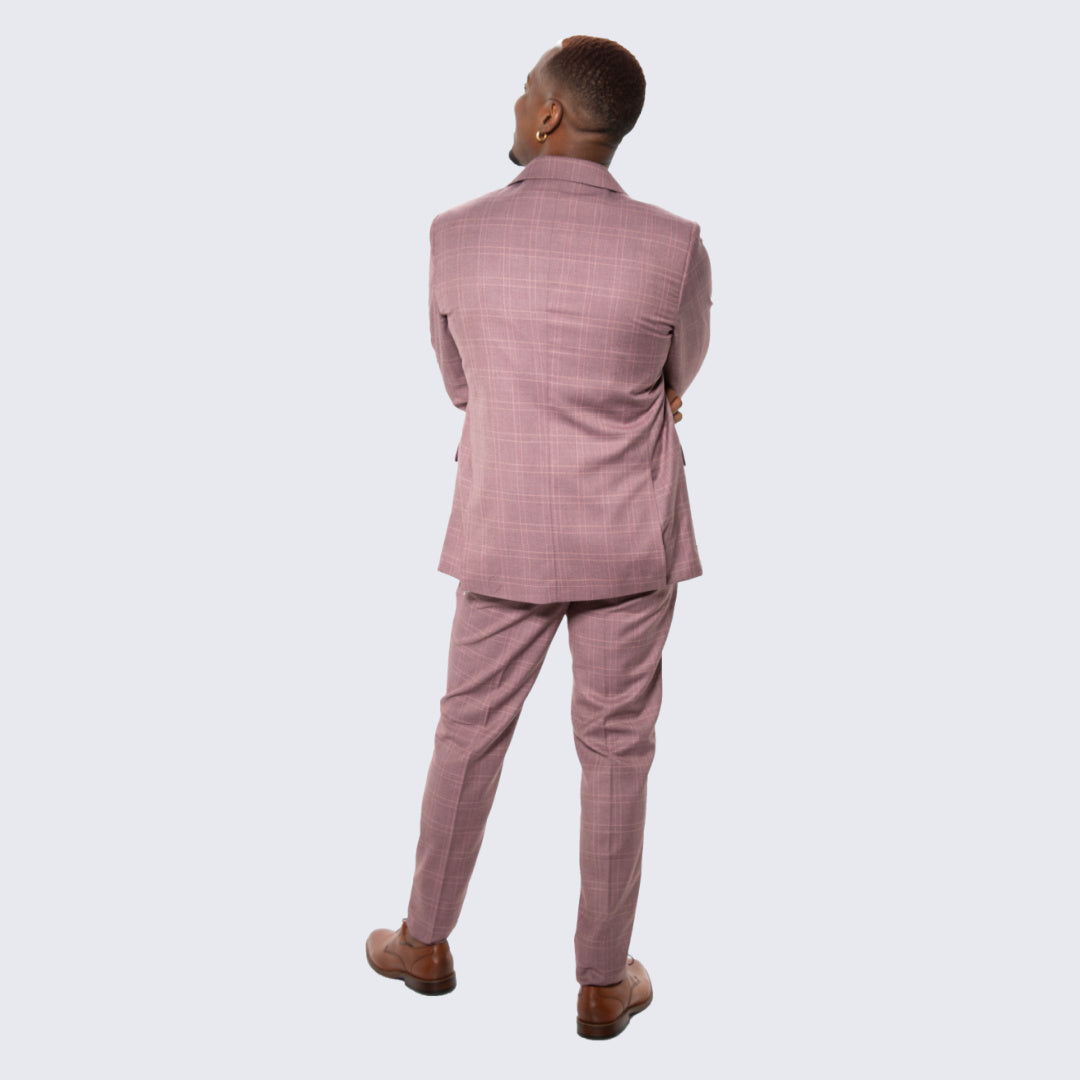 [DISCOUNTED]  Lilac Glen Check Hybrid Fit Suit by Stacy Adams - Limited Sizes