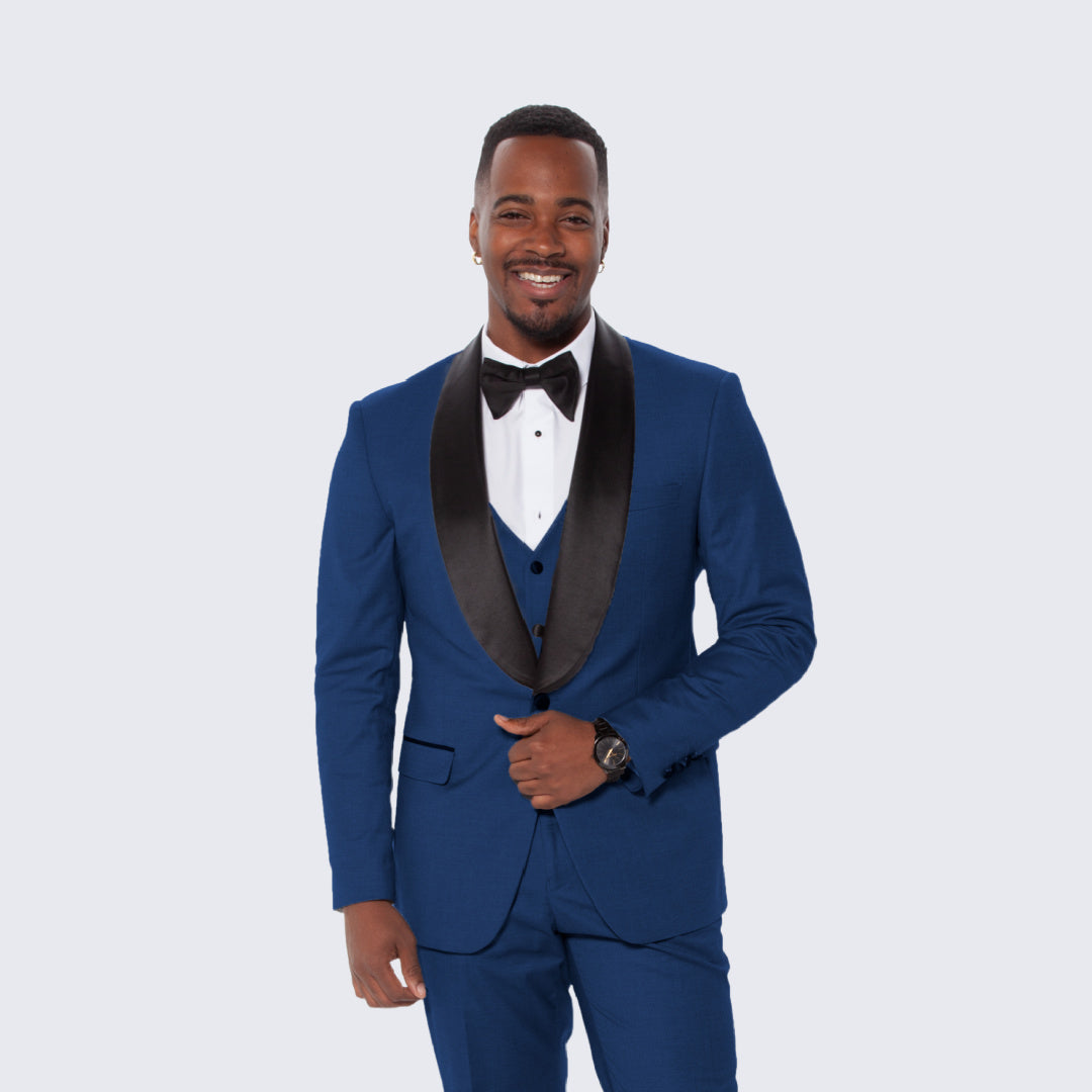 [DISCOUNTED] Indigo Tuxedo Slim Fit with Large Shawl Lapel by Stacy Adams - Wedding - Limited Sizes