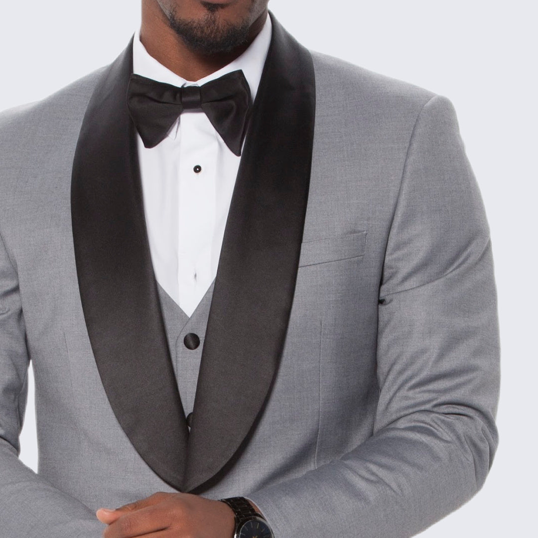[DISCOUNTED] Grey Tuxedo Slim Fit with Large Shawl Lapel by Stacy Adams - Limited Sizes